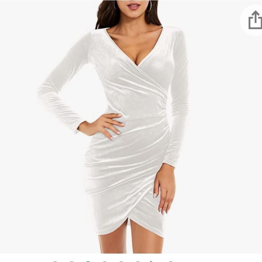 Long sleeved velvet cocktail dress with side details